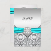 Mariage bleu turquoise RSVP (Devant / Derrière)