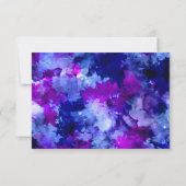Mariage bleu violet d'aquarelle moderne RSVP (Dos)