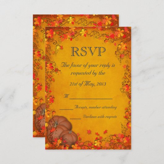Mariage Bliss automne RSVP (Devant / Derrière)