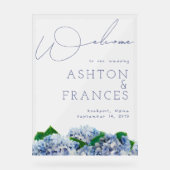 Mariage Bliss Blue Hydrangea Bordure Bienvenue (Recto)