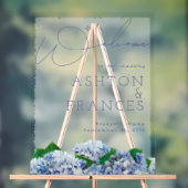 Mariage Bliss Blue Hydrangea Bordure Bienvenue (Neutre)