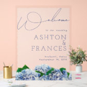 Mariage Bliss Blue Hydrangea Bordure Bienvenue (Mariage)