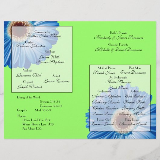 Mariage Blue Daisy/ Programme (Dos)