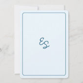 Mariage Blue Modern Invitation (Dos)