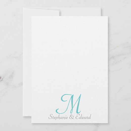 Mariage Blue Monogramme Starfish Beach Invitation (Devant)