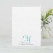 Mariage Blue Monogramme Starfish Beach Invitation (Debout devant)