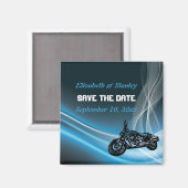 Mariage Blue road biker Enregistrer la date aimant (Recto/Verso)