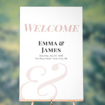 Mariage Blush Esperluette | Panneau de Bienvenue