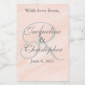 Mariage Blush Monogram Merci Mason Étiquettes (Étiquettes simples)