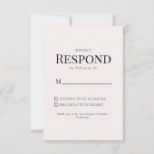 Mariage Blush simple Foliage RSVP (Devant)