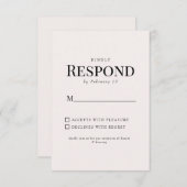 Mariage Blush simple Foliage RSVP (Devant / Derrière)