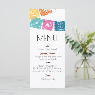 Mariage - Boda - Menu de mariage en papier découpé