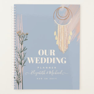 Mariage Bohème Bleu Poussiéreux Pêche