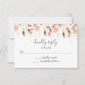 Mariage bohème RSVP floral aquarelle séchée (Devant)