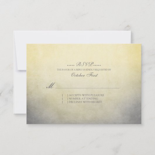 Mariage bohème rustique jaune et gris RSVP (Devant)