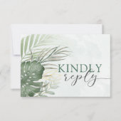 Mariage Bohème Tropical Aquarelle RSVP (Devant)