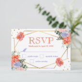Mariage Boho Aquarelle Fleurs d'Été RSVP (Debout devant)