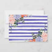 Mariage Boho Aquarelle Fleurs d'Été RSVP (Dos)