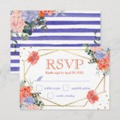 Mariage Boho Aquarelle Fleurs d'Été RSVP (Devant / Derrière)