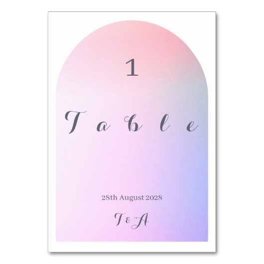 Mariage Boho Arch rose Lilac Ombre Numéro de table (Dos)