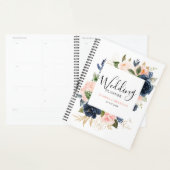 Mariage Boho bleu bleu bleu rose bleu marine (Devant avec enveloppe)