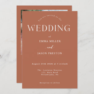 Mariage Boho en terre cuite avec invitation photo