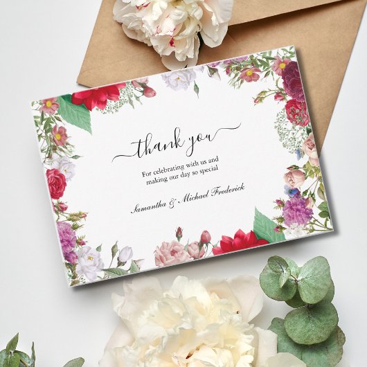 Mariage Boho fleur sauvage Cartes de remerciement