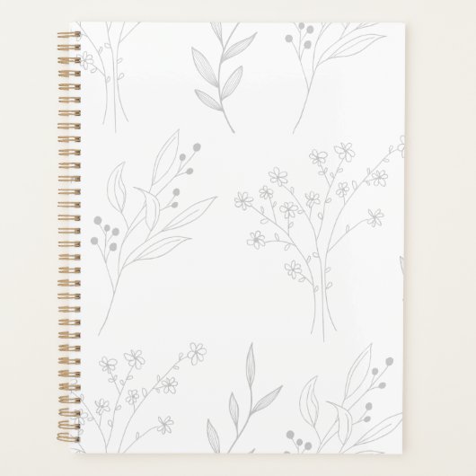 Mariage Boho Floral Argent (Devant)