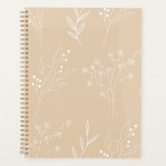 Mariage Boho Floral Blanc Beige Corner (Devant)