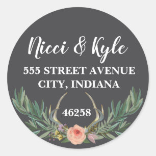 Mariage Boho rustique retour Étiquette de adresse 