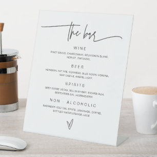Mariage Boisson Menu Bar Panneau Réception Table G
