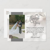 Mariage Bokeh Merci note Carte postale (Devant / Derrière)