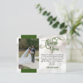 Mariage Bokeh Merci note Carte postale (Debout devant)