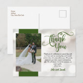 Mariage Bokeh Merci note Carte postale (Devant / Derrière)