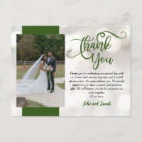 Mariage Bokeh Merci note Carte postale