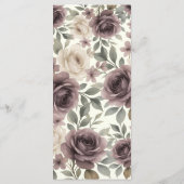 Mariage botanique Dusty Mauve & Ivory Bloom Menu (Dos)