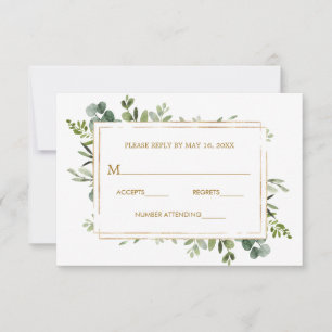 Mariage Botanique Gold Greenery RSVP