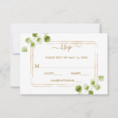 Mariage Botanique Gold Greenery RSVP (Devant)