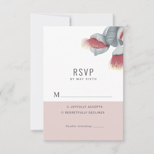 Mariage botanique minimaliste RSVP (Devant)