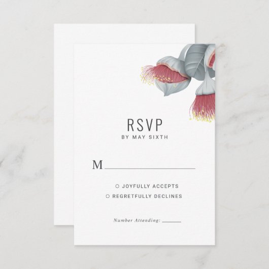 Mariage botanique minimaliste RSVP (Devant / Derrière)