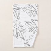 Mariage botanique Monstera noir et blanc (Serviette à main)