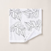 Mariage botanique Monstera noir et blanc (Gant de toilette)