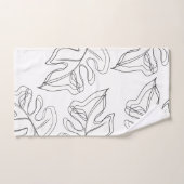 Mariage botanique Monstera noir et blanc (Serviette à main)