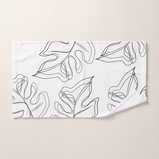 Mariage botanique noir de Monstera (Serviette à main)