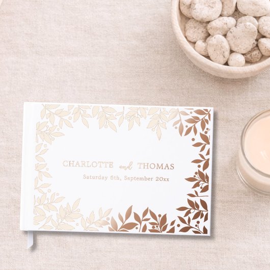 Mariage botanique or rose blanc 