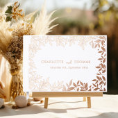 Mariage botanique or rose blanc 