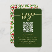 Mariage botanique rustique vert RSVP avec code QR (Devant / Derrière)