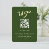 Mariage botanique rustique vert RSVP avec code QR (Debout devant)