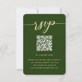 Mariage botanique rustique vert RSVP avec code QR (Devant)