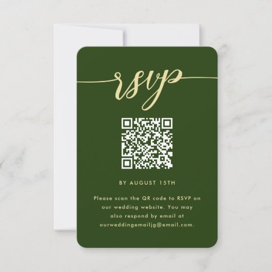 Mariage botanique rustique vert RSVP avec code QR (Devant)
